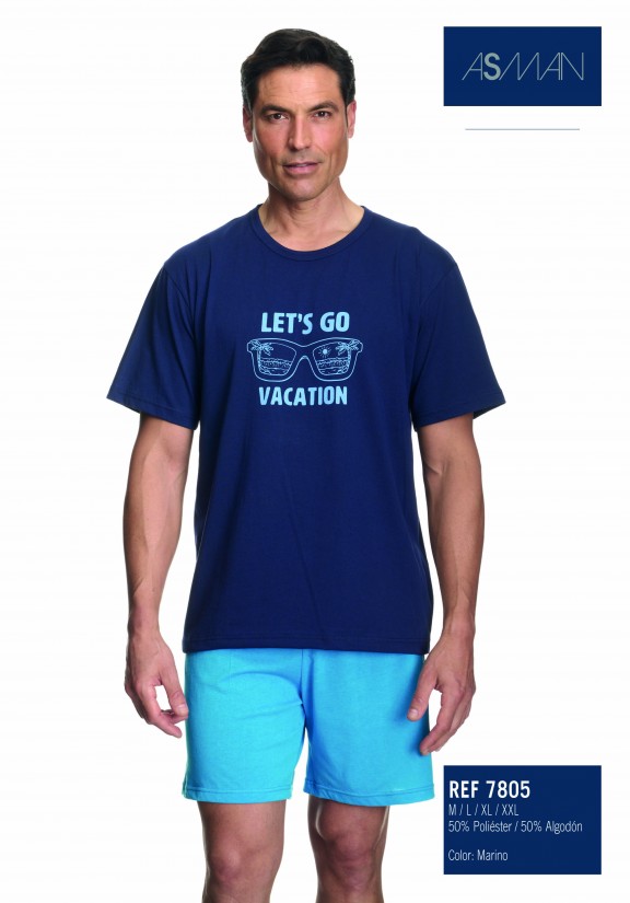 Pijama Hombre Marino 7805 Asman