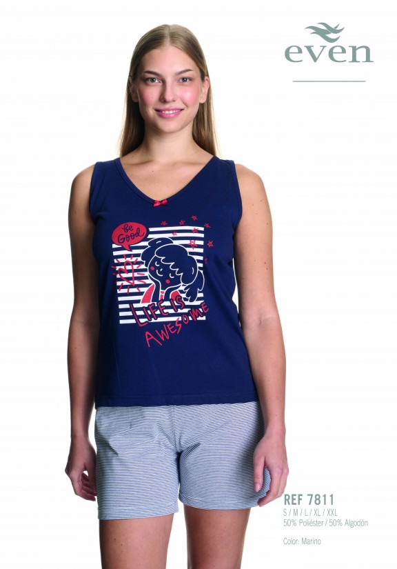 Pijama Mujer Marino 7811  Even