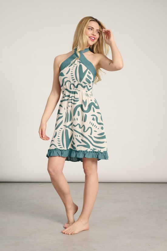 (Sin terminar)Vestido Estampado Hojas